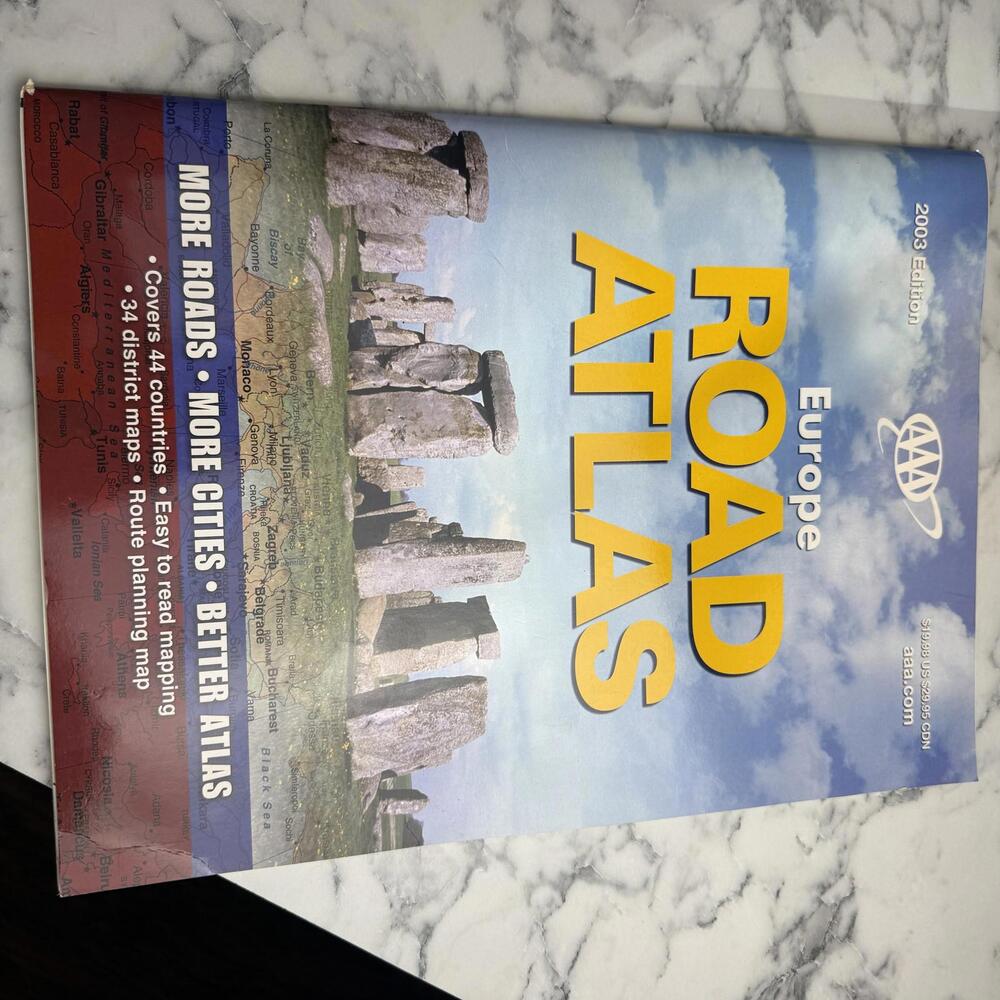 AAA Europe Road Atlas 2003 Edition Travel Map Book 44 Countries 34 District Maps